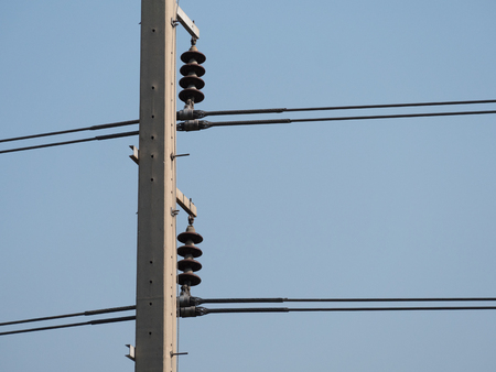 electricity post in the cityの写真素材