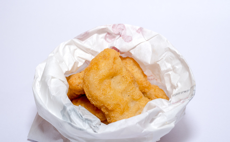 Fried chicken nuggets paper boxの写真素材