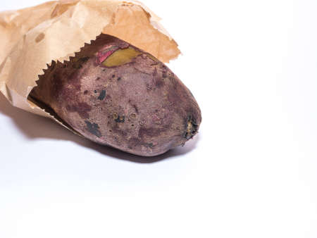 Sweet roast potato on white background, yam roastの写真素材