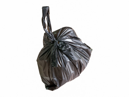 close up of a garbage bag isolatedの写真素材