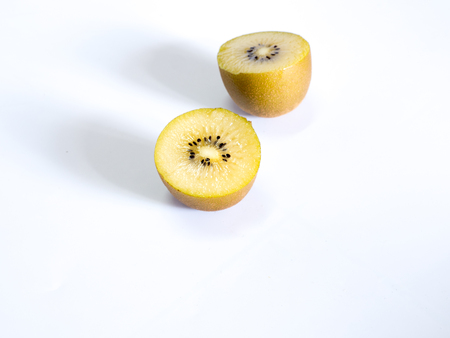 Delicious kiwi fruits on white backgroundの写真素材
