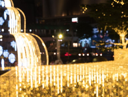 Blurred image bokeh of People relax time in holidays, Christmas and new yearの写真素材