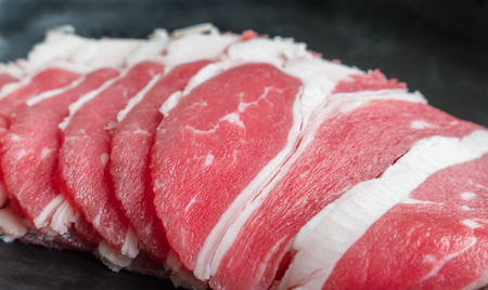 sliced beef,beef or raw beef dishの写真素材