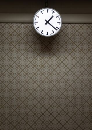 Vintage wall clock on vintage wall style