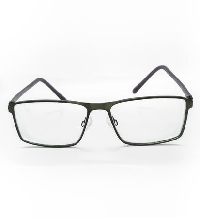 Eyeglasses for short-sighted people with water cleaner on white background