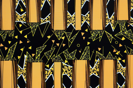 Abstract geometric pattern in the style of the 80s, 90s.