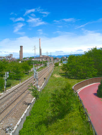 Scenery along the railwayの写真素材