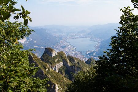 Beautiful alpine panorama of Lombardy in a sunny day, Italy