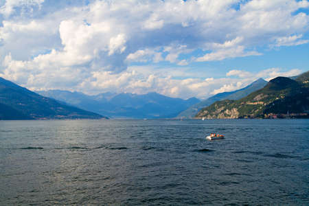 Bellagio, Italy - 13 August 2013: Lake port of Bellagio in summer time, Italyのeditorial素材
