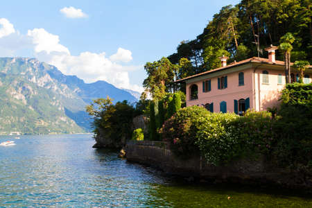 Bellagio, Italy - 13 August 2013: Lake port of Bellagio in summer time, Italyのeditorial素材