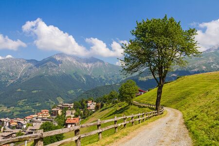 Alpine panorama in summet time, sunny dayの写真素材