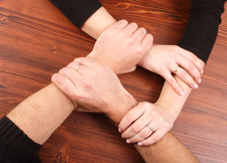 man's and woman's handsの写真素材