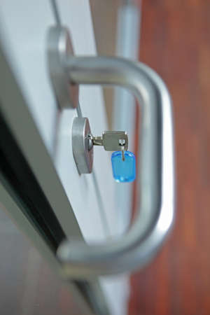 the key in the lock - handle out of focus