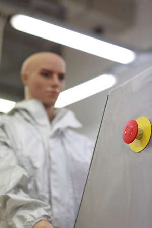 humanoid robot - worker in factoryの写真素材