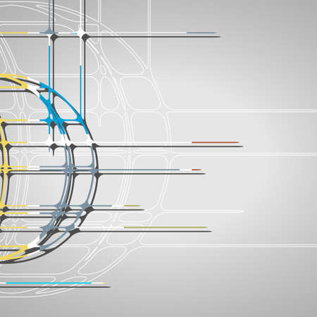 Abstract circles background, futuristic dynamic illustration.のイラスト素材