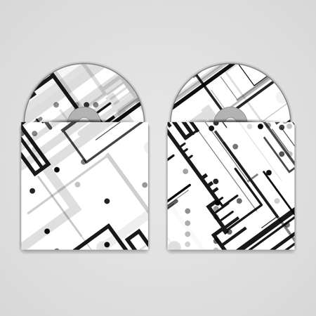 cd cover  set for your design, circuit board Illustration.のイラスト素材