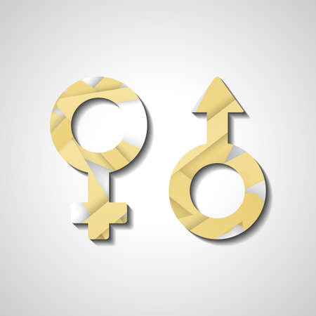 Male and female gender symbols, style illustrationのイラスト素材