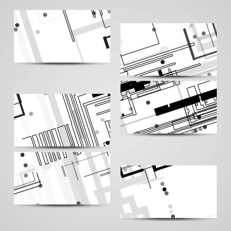 business-card  set for your design, circuit board Illustration.のイラスト素材