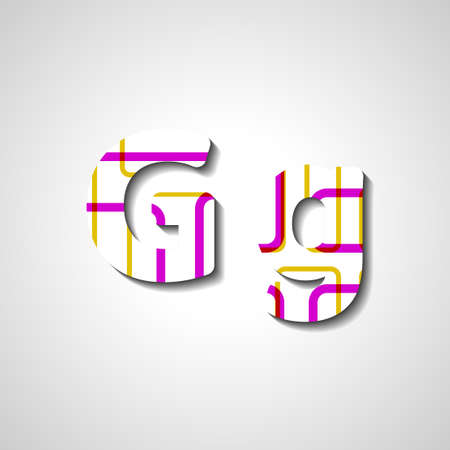 Colorful letter alphabet, abstract  illustrationのイラスト素材