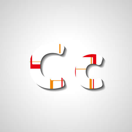 Colorful letter alphabet, abstract  illustrationのイラスト素材