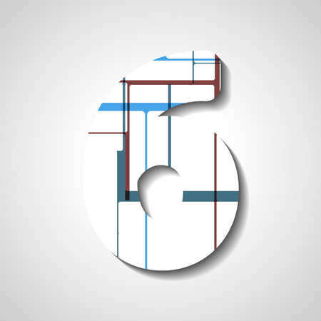 abstract  illustration, number collection - 6のイラスト素材