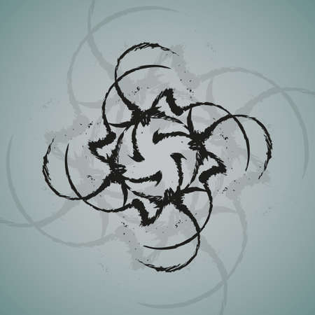 Tribal tattoo - abstract background, futuristic shapes illustration.のイラスト素材