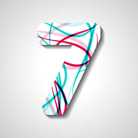 abstract  illustration, number collection - 7のイラスト素材