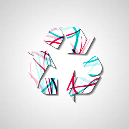 Recycle Symbol, abstract style illustration, for eco environments.のイラスト素材