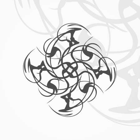 Tribal tattoo - abstract background, futuristic shapes illustration.のイラスト素材