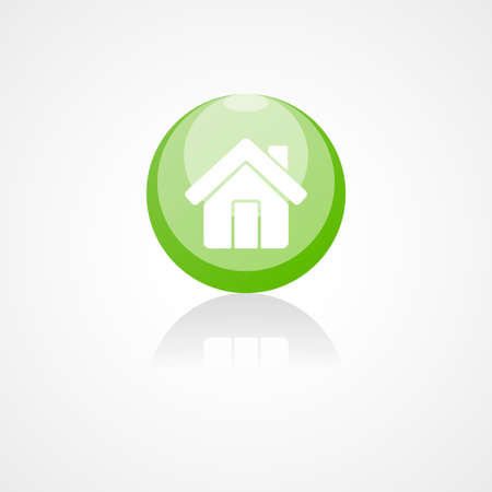 Green home web icon on white backgroundのイラスト素材