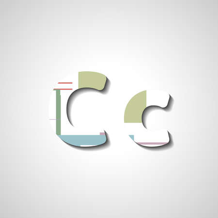 Colorful letter alphabet, abstract  illustrationのイラスト素材