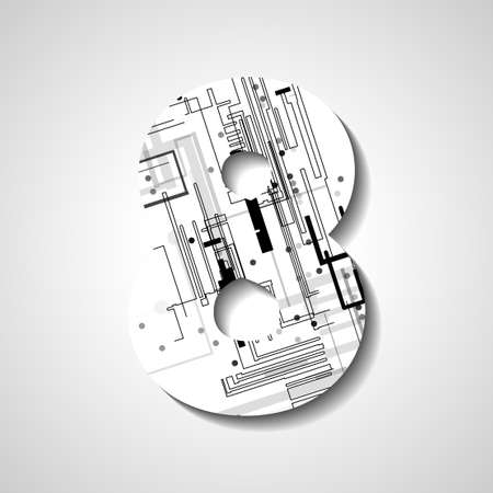 abstract  illustration, number collection - 8のイラスト素材