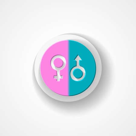 Male and female gender web icon on white backgroundのイラスト素材