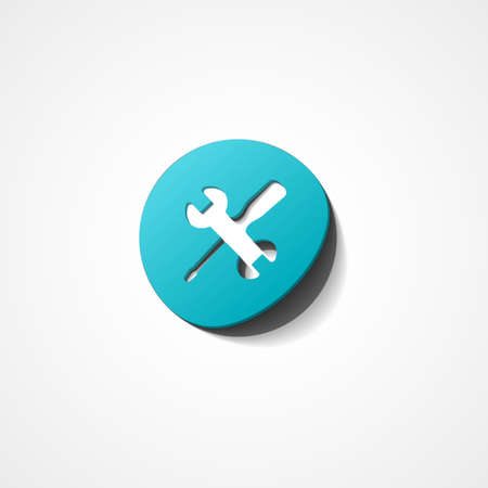 Wrench and screwdriver web icon on white backgroundのイラスト素材