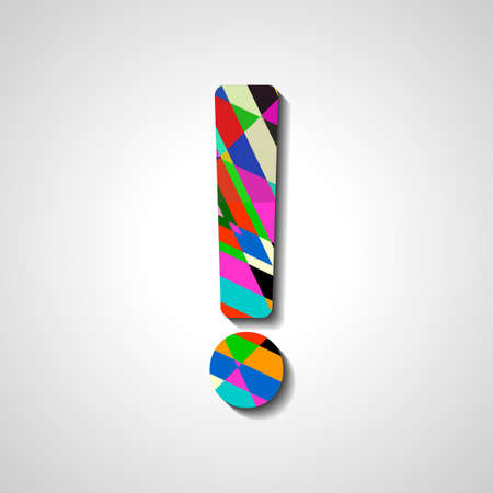 Abstract  exclamation mark symbol, style illustrationのイラスト素材