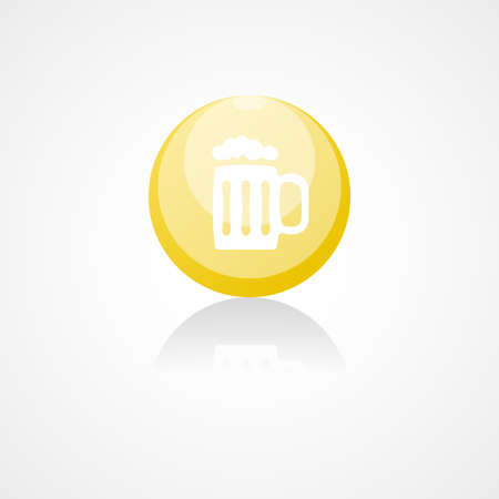 Cold beer web icon on white backgroundのイラスト素材