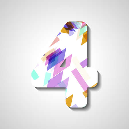 abstract  illustration, number collection - 4のイラスト素材