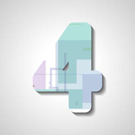 abstract  number collection - 4のイラスト素材