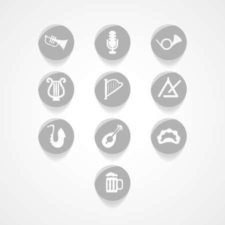 set musical instrument web iconのイラスト素材