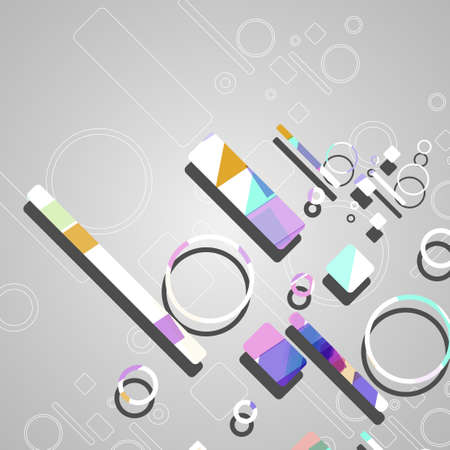 Colorful abstract circles background, dynamic illustration.のイラスト素材