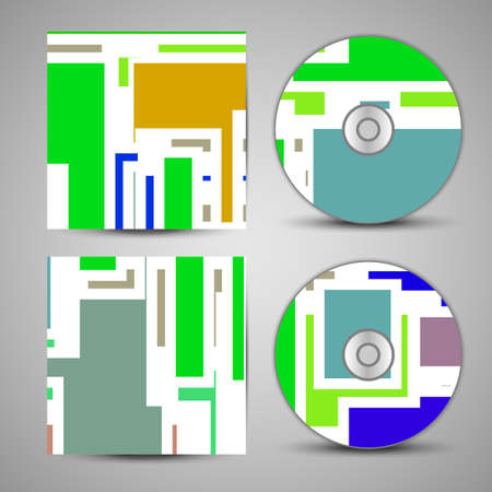 Vector cd cover  set for your design, vintage abstract Illustration.のイラスト素材