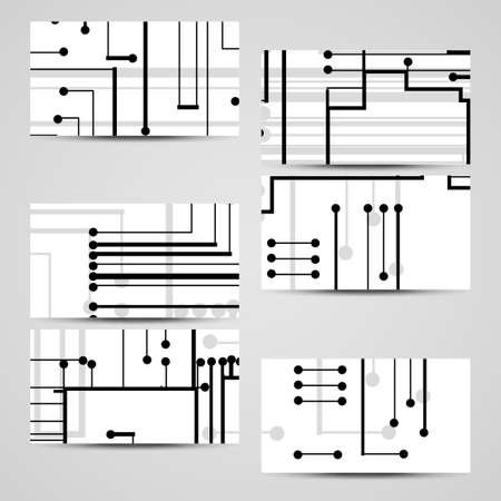 Vector business-card  set for your design, circuit board Illustration.のイラスト素材