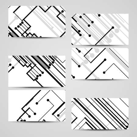Vector business-card  set for your design, circuit board Illustration.のイラスト素材
