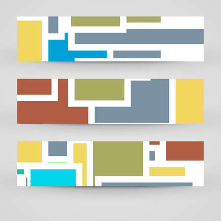 Vector banner set for your design, vintage abstract Illustration.のイラスト素材