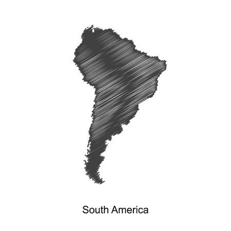 Map of south america for your design, concept Illustration.のイラスト素材