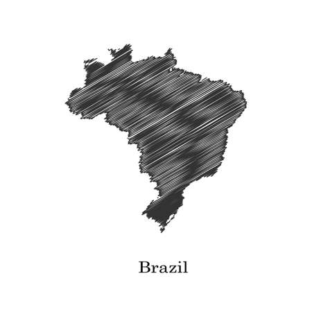Brazil map icon for your design, concept Illustration.のイラスト素材