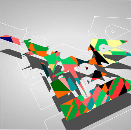 Futuristic background, geometric illustration.のイラスト素材