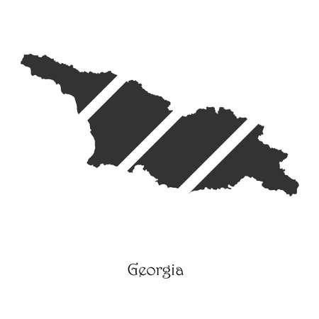 Black map of Georgia for your designのイラスト素材