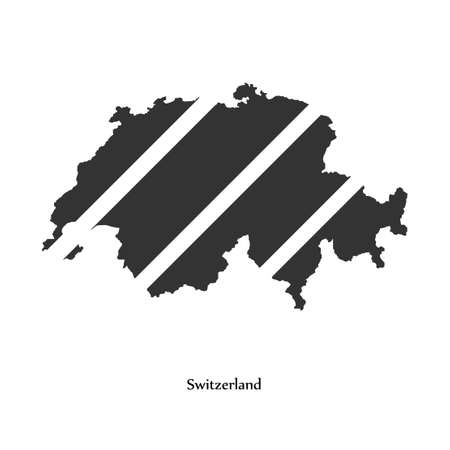 Black map of Switzerland for your designのイラスト素材