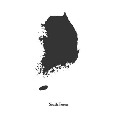 Black map of South Korea for your designのイラスト素材